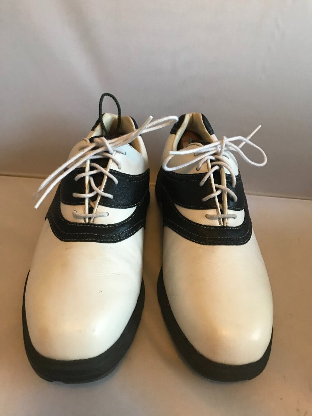 Women's Etonic Golf Shoes EW8101-2 Black & White Leather with Spikes Size 8 M